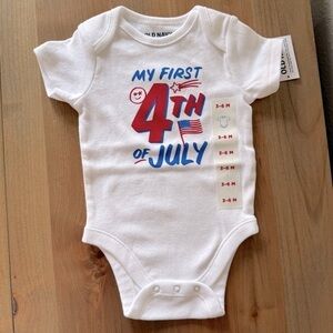 NWT Old Navy My First 4th of July short sleeve onesie size 3-6 months